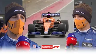 Lando Norris & Daniel Ricciardo react to first drive in McLaren's 2021 car