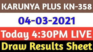 04-03-2021 KARUNYA PLUS KN-358 LOTTERY TODAY RESULT | Kerala Lottery Result 04/03/2021 | MKTS CHART
