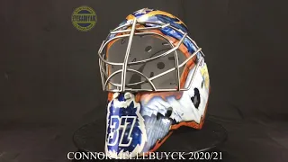 Connor Hellebuyck 2021 Winnipeg Jets Goalie Mask Airbrushed by EYECANDYAIR