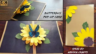 Butterfly pop up card tutorial (without template) | Handmade Gift card tutorial | DIY card making