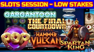 LOW STAKES SLOTS SESSION 17 BONUSES ! HAMMER OF VULCAN - REACTOONZ - FINAL COUNTDOWN + MORE