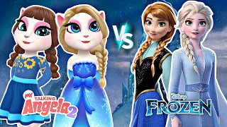 My Talking Angela 2 / Angela Vs Anna And Elsa ❄️/ Recreating Frozen ❄️/ New Update Gameplay 💖✨