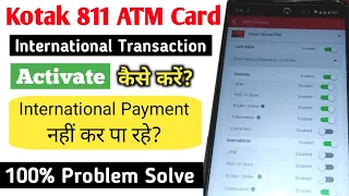 how to activate kotak debit card for online transaction | kotak atm online transaction activate kare