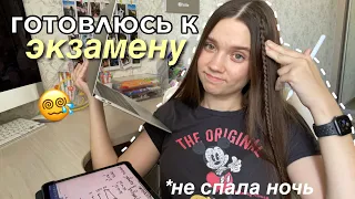 влог ГОТОВЛЮСЬ К ЭКЗАМЕНУ *готовлюсь за ночь?* study vlog