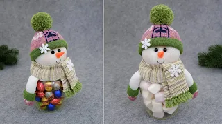 ⛄ DIY Glass Jar Snowman 🍬 Sweet Christmas Gift 🎄