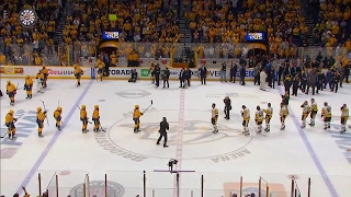 Handshakes: Penguins and Predators show respect after Stanley Cup Final