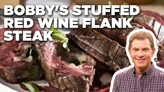 Bobby Flay's Stuffed Red Wine Flank Steak | Boy Meets Grill | Food Network