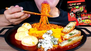 ASMR MUKBANG | 반숙 계란 불닭볶음탕면 먹방! 🔥🥘치즈돈까스에 치즈 왕창 넣어 리얼 먹방! SOUPY FIRE NOODLES *SOFT BOILED EGGS EATING