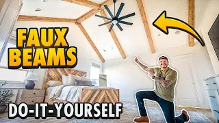 I Made Fake Beams in Our Bedroom