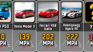 Comparison: Top Speed of The Cars | From Slowest to Fastest