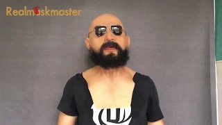 Realistic Silicone Bearded Male Mask presentation