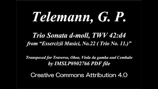 Telemann, G.P. _ Trio Sonata d-moll, TWV 42:d4 [Trv, Ob, Vla.d.g., Hch]