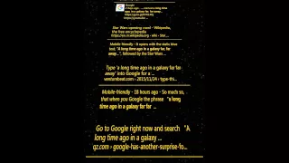 A Long Time Ago in a Galaxy Far Far Away - Google Search Eastar Egg for Star Wars