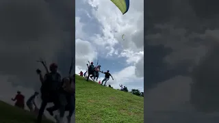 Woman attempting to paraglide falls #shorts
