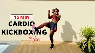 15 MIN CARDIO KICKBOXING WORKOUT AT HOME // Get Ready To SWEAT!