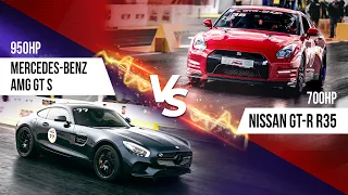 Mercedes-Benz AMG GT S VS Nissan GT-R R35 VS Audi RS7. Московская миля