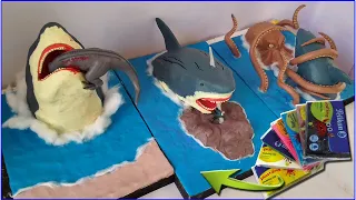 MEGALODON SCENES WITH CLAY/PLASTILINA. MEG 2 The Trench 2023.