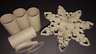 How to make Paper Snowflakes for Christmas decoration | toilet paper roll craft ideas