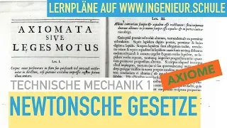 Newtonsche Gesetze, Newtonsche Axiome: Trägheitsprinzip, Aktionsprinzip, Wechselwirkungsprinzip