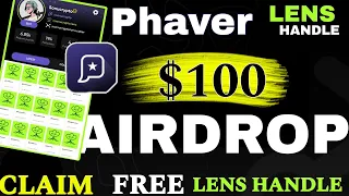 Phaver Network Airdrop | Claim Lens Profile Free | Step By Step Guide In Hindi | Phaver app level 3