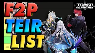 F2P Tower of Fantasy Tier List Quick Guide for SSR & SR's Characters