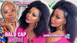 😱 BALD Cap METHOD 🛑 𝐒𝐓𝐎𝐏 THIS NOW! SUMMER VACATION HAIR HALF UP HALF DOWN KINKYCURLY NATURALHAIR WIG