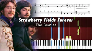 The Beatles - Strawberry Fields Forever - Piano Tutorial + SHEETS