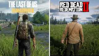 The Last of us Remastered Vs Red Dead Redemption 2 _ physics and Details  Comparison