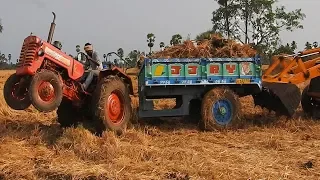 TRACTOR VIDEOS Fun Tractor Mahindra 475 Di HORRIBLE Stunts JCB Excavator Pushes Tractor Mahindra