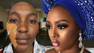 Viral 😳 Bridal Makeup Transformation 💉💉 Bridal Makeup & Gele | Makeup Tutorial 🔥🔥😱