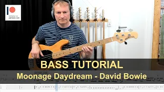 Moonage Daydream - David Bowie | Bass Tutorial (Sheet + TABs)