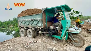 3 xe công nông khổng lồ chở đất siêu lầy lội | máy xúc múc đất | ô tô tải chở đất | excavator truck