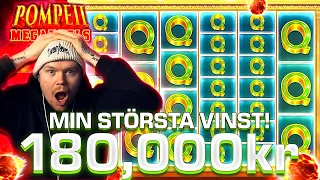 VINNER ÖVER 300.000KR! MINA SJUKASTE WINS NÅGONSIN! POMPEII MEGAREELS MEGAWAYS!