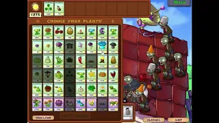 Plants vs Zombies Survival Roof Hard No Flower Pot Challenge