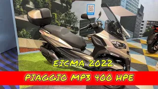 2023 Piaggio MP3 400 HPE Walkaround EICMA 2022 Fiera Mllano Rho