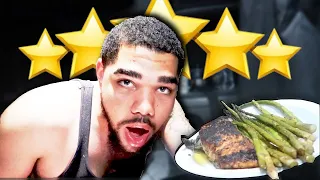 Cooking A 5 ⭐️ Salmon 🍣 Meal In My Semi Truck🚛