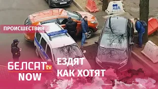 Во дворе площади Перемен ДТП с участием ГАИ