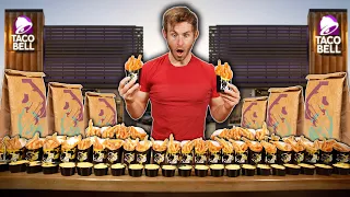 THE WORLD'S BIGGEST ORDER OF TACO BELL NACHO CHEESE FRIES!