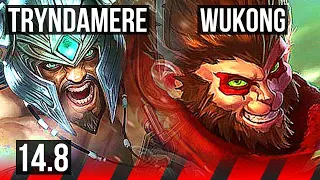 TRYNDAMERE vs WUKONG (TOP) | 10/1/7, 7 solo kills, 1200+ games, Godlike | NA Master | 14.8