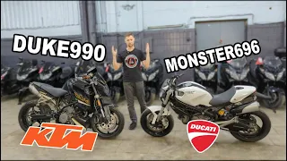 KTM DUKE 990 и Ducati MONSTER 696....сравним не сравнимое?