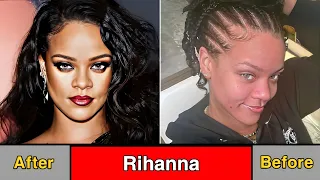 Before and After Makeup of Famous Female Stars : 🤯 Rihanna SHOCKS You Before Makeup 😱