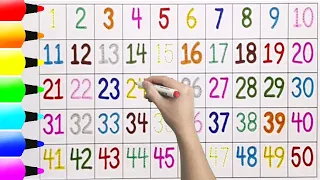 How to Write & Read 1234 Numbers 1 to 50 Easy for Beginners - Ks Art #kids