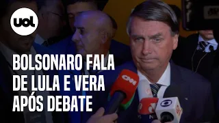 Bolsonaro diz que Lula 'mentiu como condenado' e comenta ataque a Vera Magalhães em debate