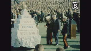 President Lyndon B. Johnson visits Camp Pendleton for Marine Corps birthday 1967 | Original footage