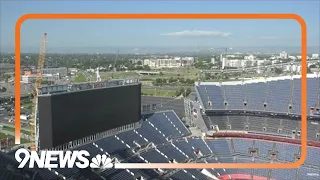 Denver Broncos' new stadium scoreboard nears completion