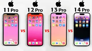 iPhone 11 Pro vs 12 Pro vs 13 Pro vs 14 Pro SPEED TEST - A13 vs A14 vs A15 vs A16 Bionic Quick Test!