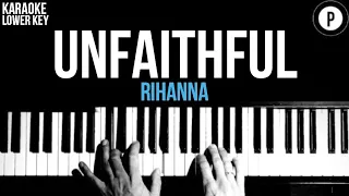 Rihanna - Unfaithful Karaoke SLOWER Acoustic Piano Instrumental LOWER KEY