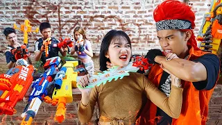 VTL Nerf War: Tranbi Rescue Girl Warriors Nerf Guns Fight Criminal Group Ringman Blatant Scammers