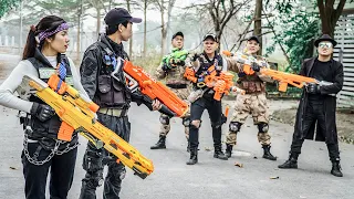 Nerf Guns War : Couple S.W.A.T Of SEAL TEAM  Battle Furious Boss Black Dangerous Criminal Group