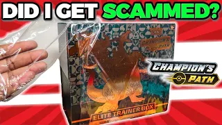 Pokemon Champion's Path Elite Trainer Box Opening! (DID I GET SCAMMED?)